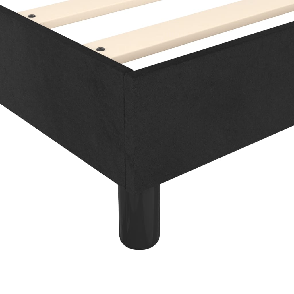 Okvir za krevet s oprugom crni 100x200 cm baršunasti