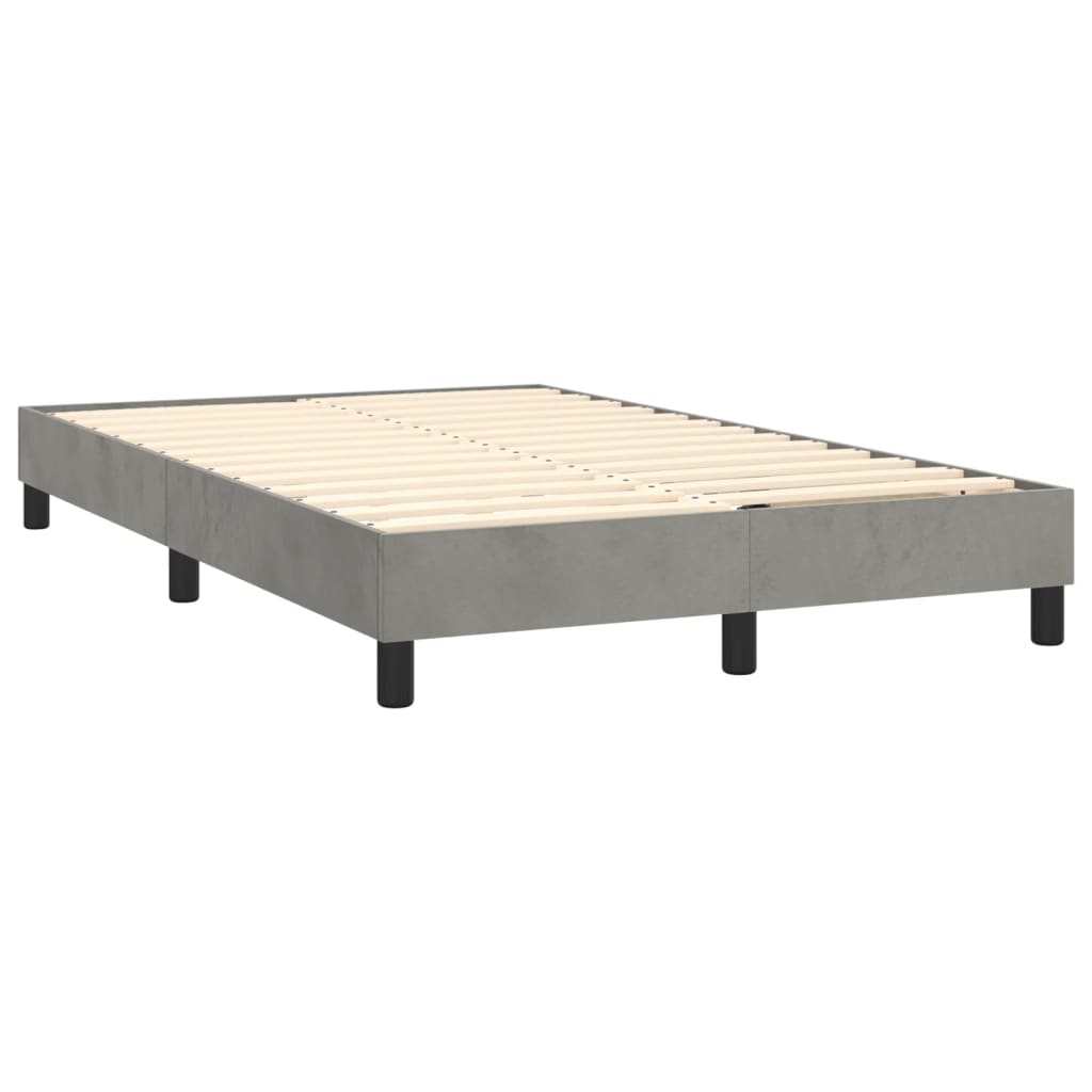 Okvir za krevet s oprugom svjetlosivi 120 x 200 cm baršunasti
