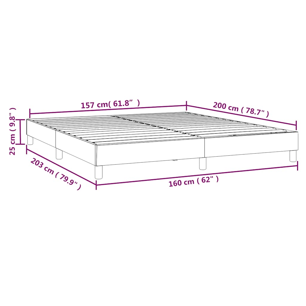 Okvir za krevet s oprugom tamnozeleni 160x200 cm baršunasti
