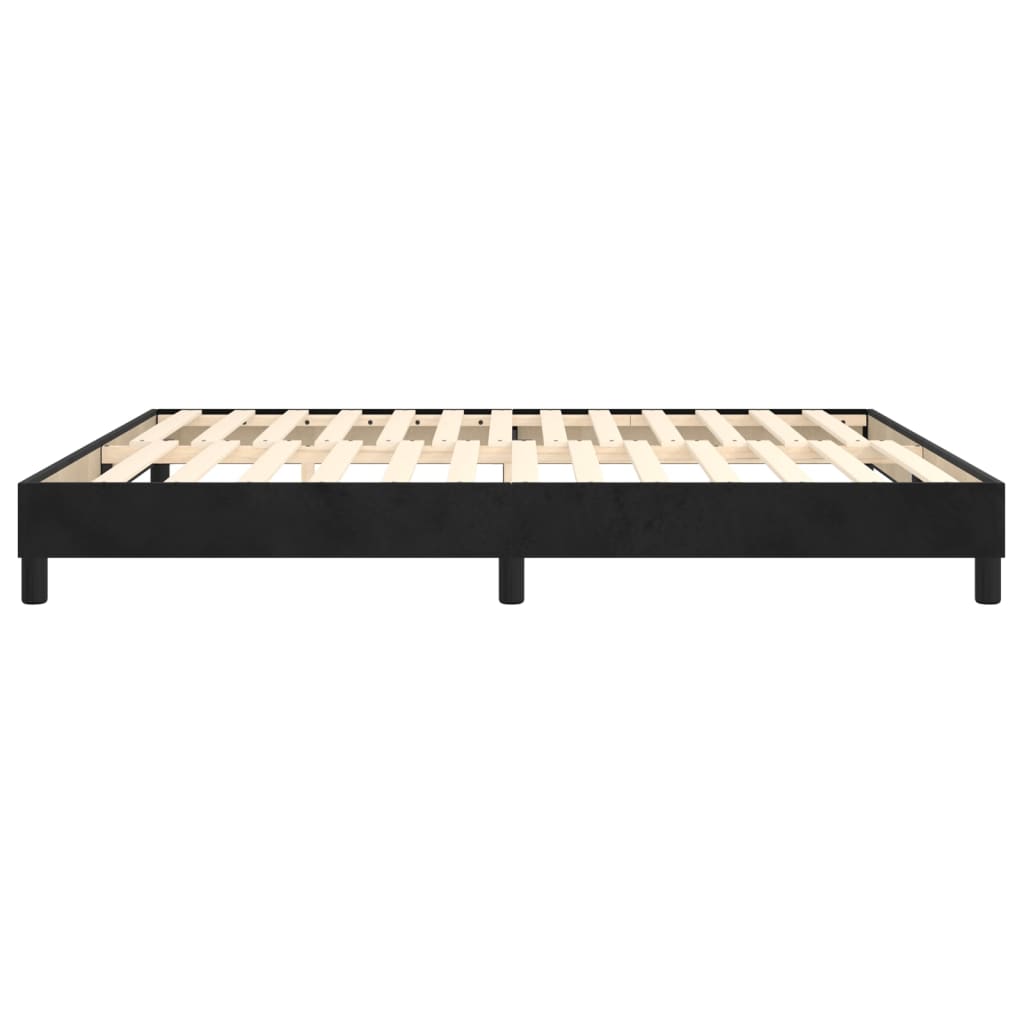 Okvir za krevet s oprugom crni 180x200 cm baršunasti
