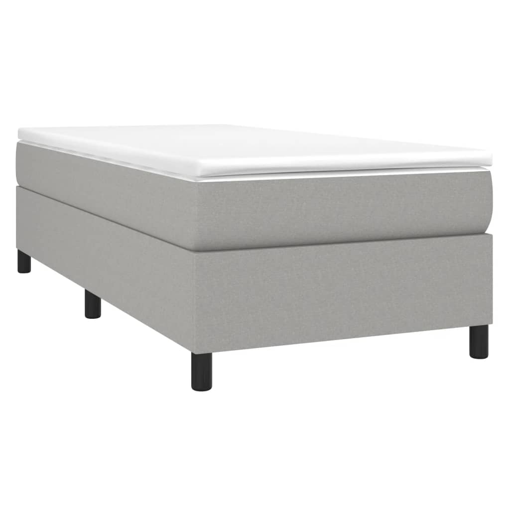 Okvir za krevet s oprugom svjetlosivi 90x190 cm od tkanine