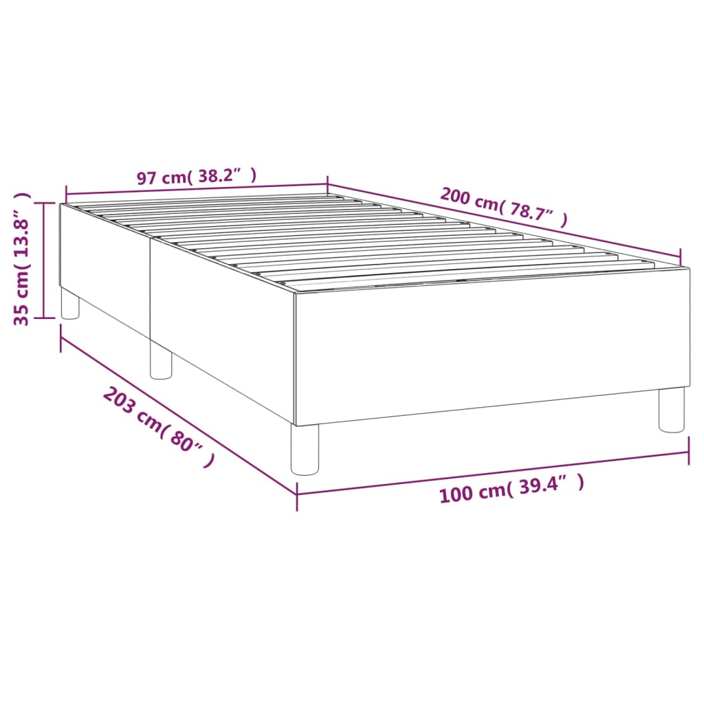 Okvir za krevet s oprugom crni 100x200 cm od tkanine