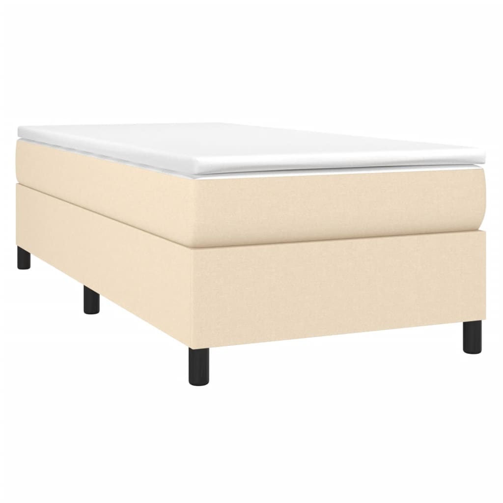 Okvir za krevet s oprugom krem 100 x 200 cm od tkanine