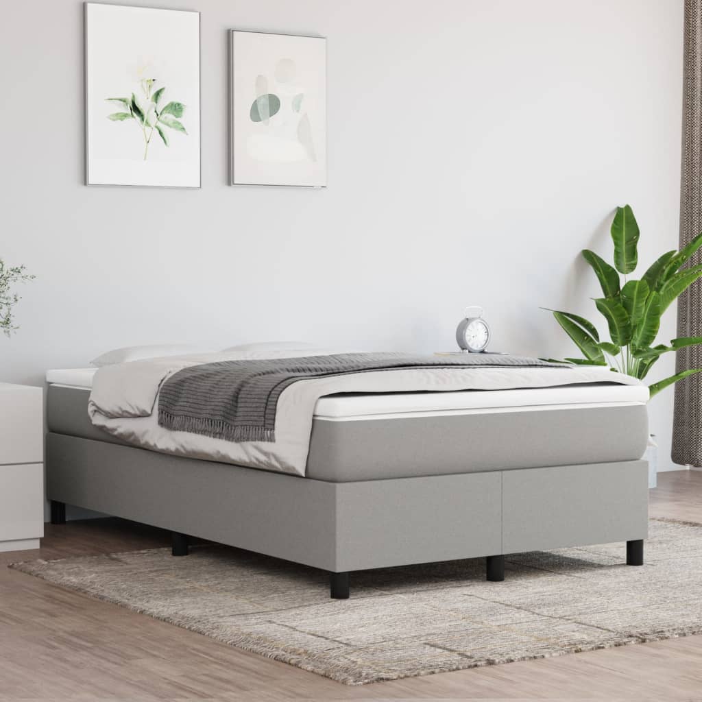 Okvir za krevet s oprugom svjetlosivi 120 x 200 cm od tkanine