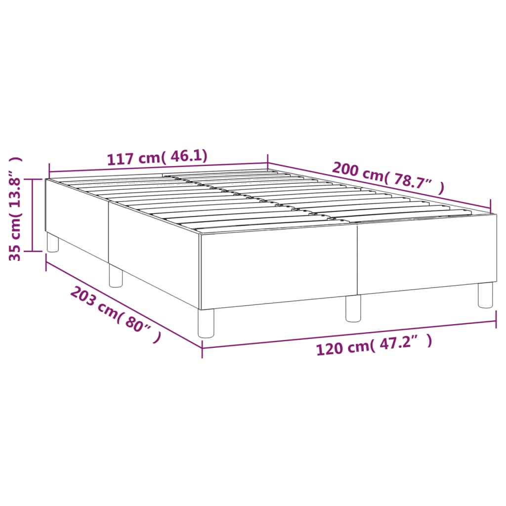 Okvir za krevet s oprugom crni 120 x 200 cm od tkanine