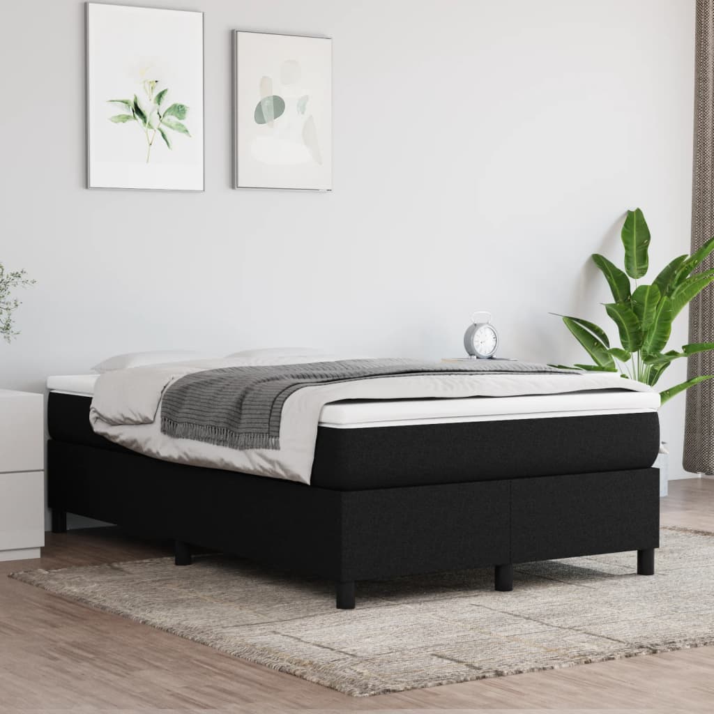 Okvir za krevet s oprugom crni 120 x 200 cm od tkanine