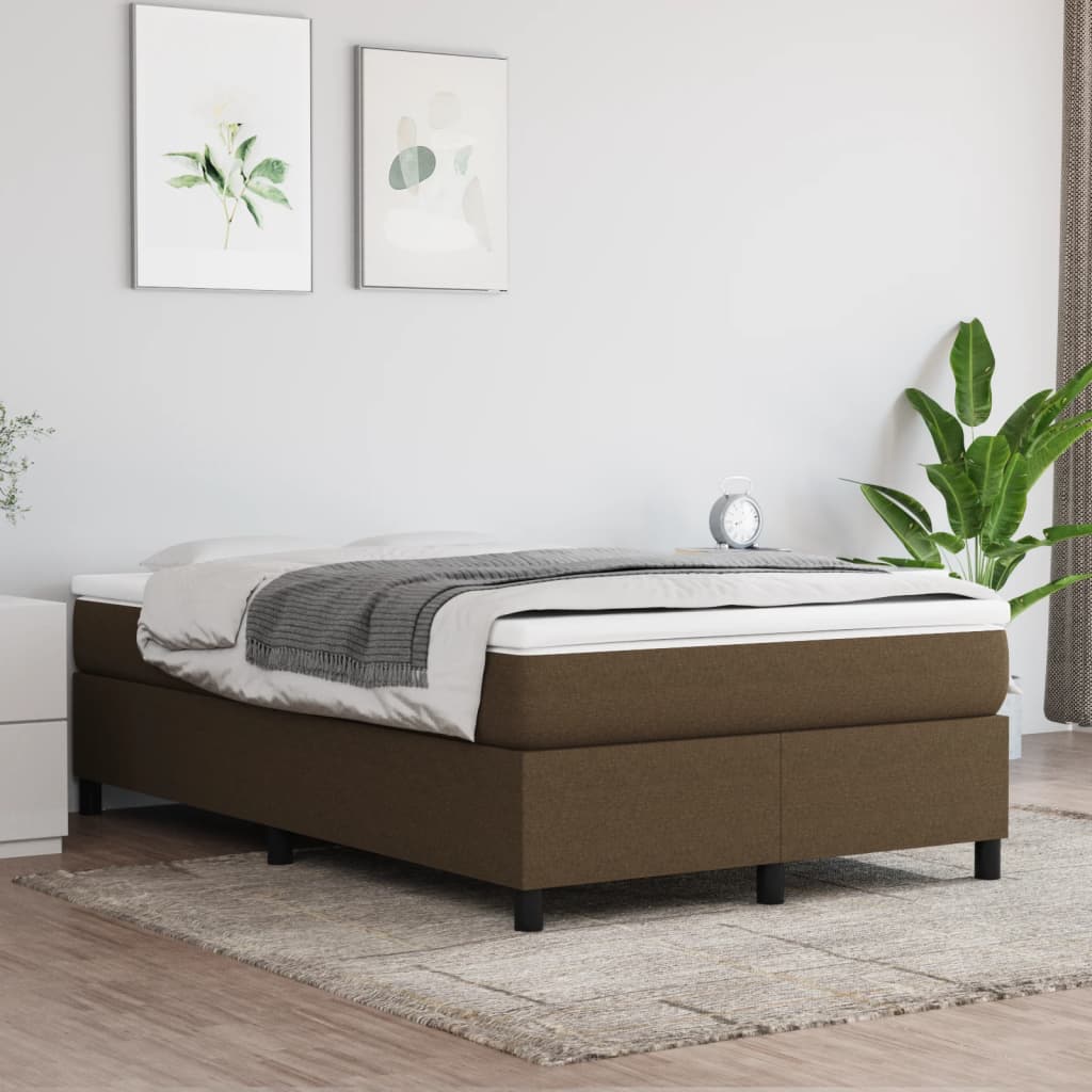 Okvir za krevet s oprugom tamnosmeđi 120 x 200 cm od tkanine