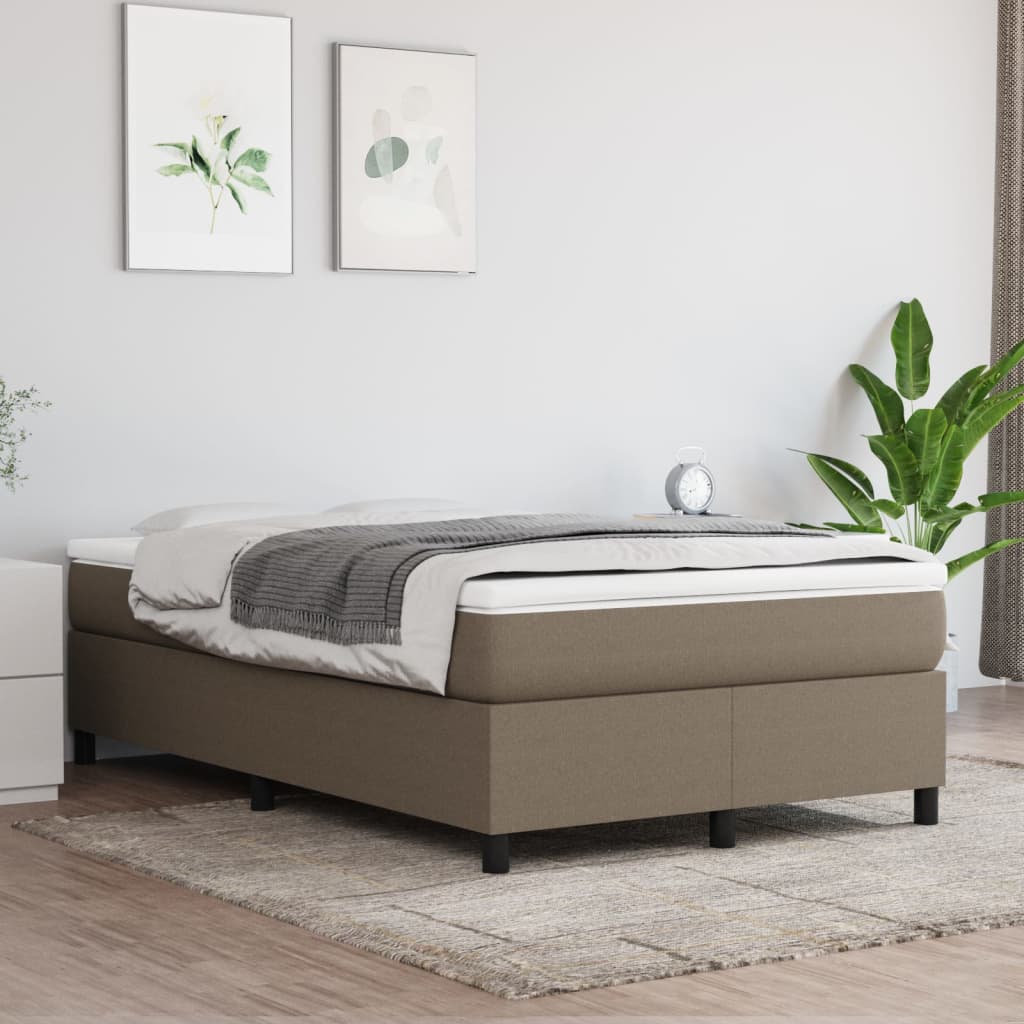 Okvir za krevet s oprugom smeđesivi 120 x 200 cm od tkanine