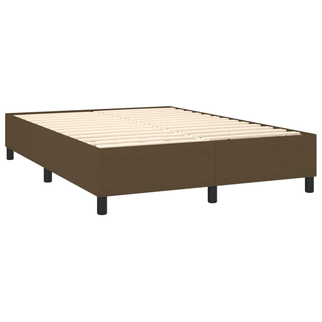 Okvir za krevet s oprugom tamnosmeđi 140 x 190 cm od tkanine