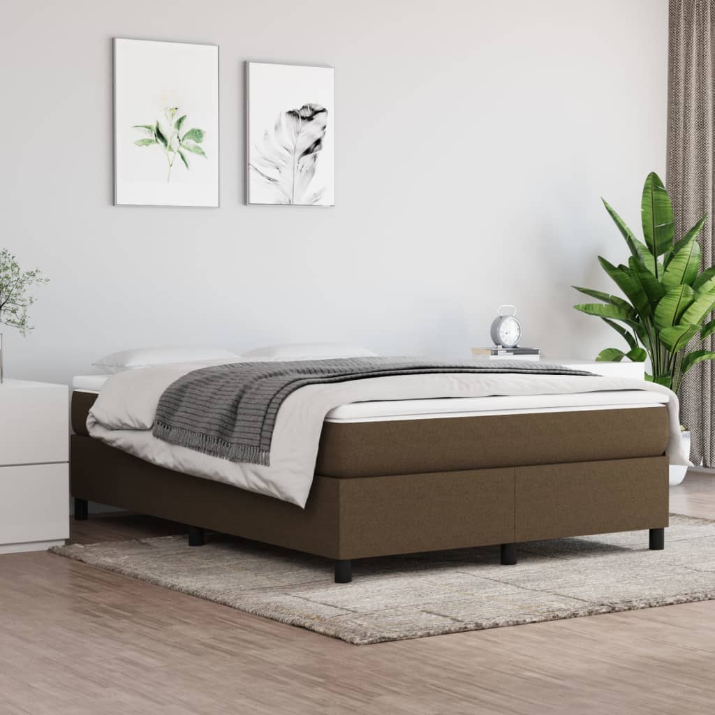Okvir za krevet s oprugom tamnosmeđi 140 x 190 cm od tkanine