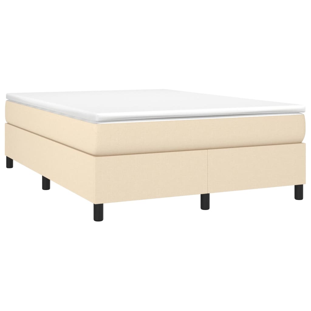 Okvir za krevet s oprugom krem 140 x 190 cm od tkanine