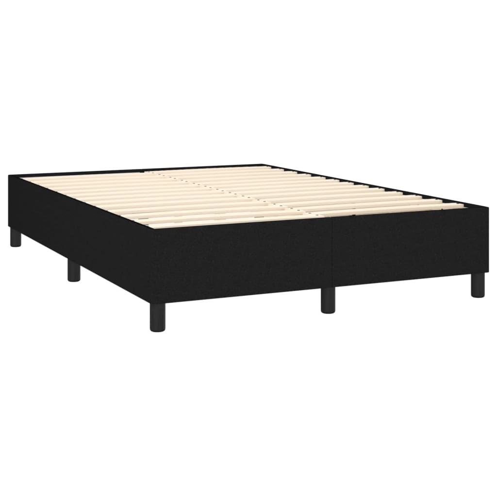 Okvir za krevet s oprugom crni 140x200 cm od tkanine