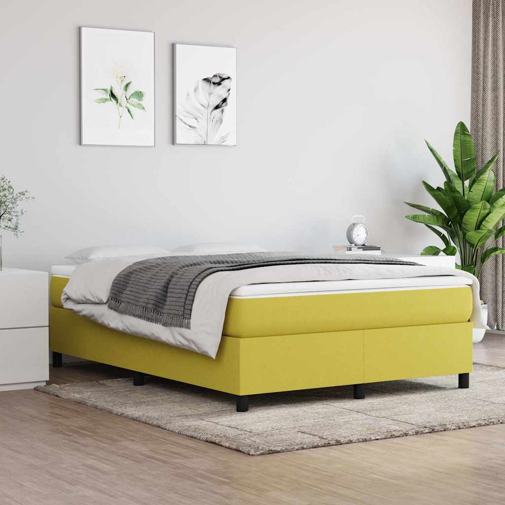 Okvir za krevet s oprugom zeleni 140 x 200 cm od tkanine