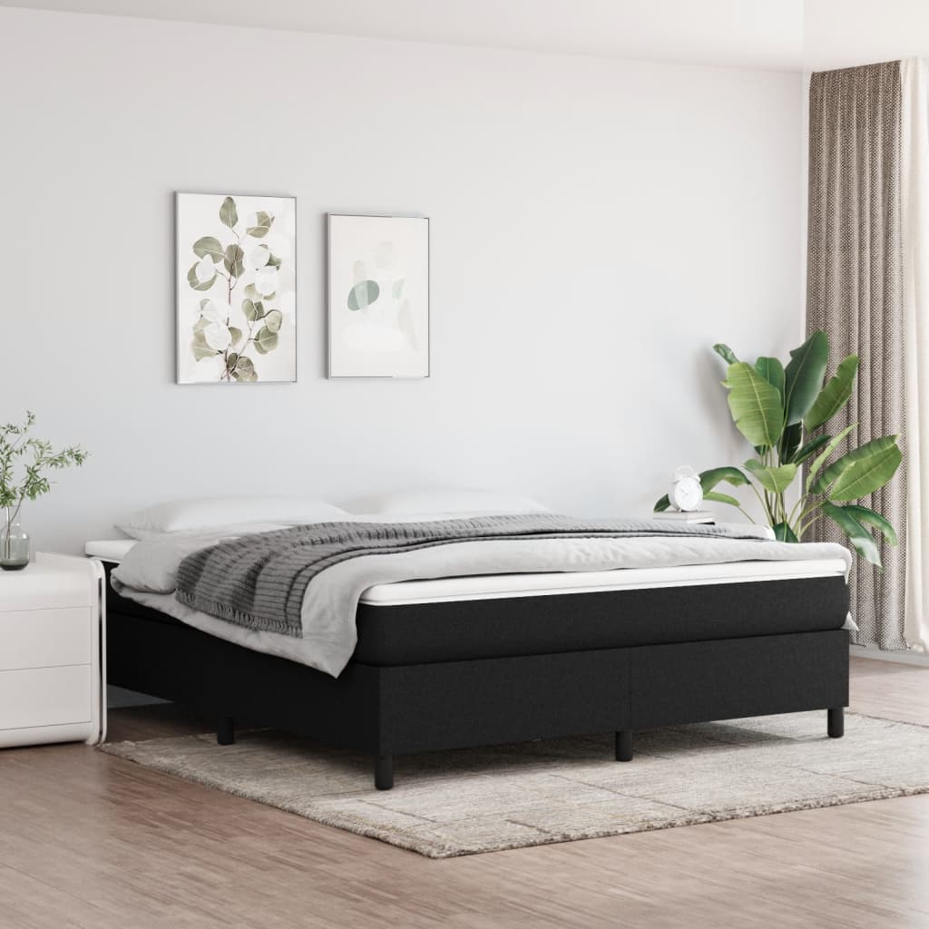Okvir za krevet s oprugom crni 160x200 cm od tkanine