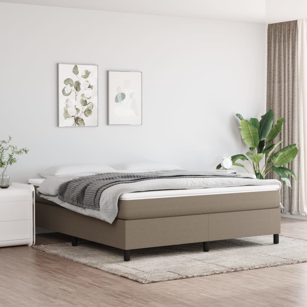 Okvir za krevet s oprugom smeđesivi 160x200 cm od tkanine