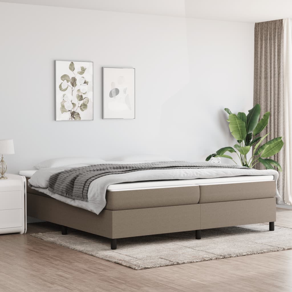 Okvir za krevet s oprugom smeđesivi 200x200 cm od tkanine