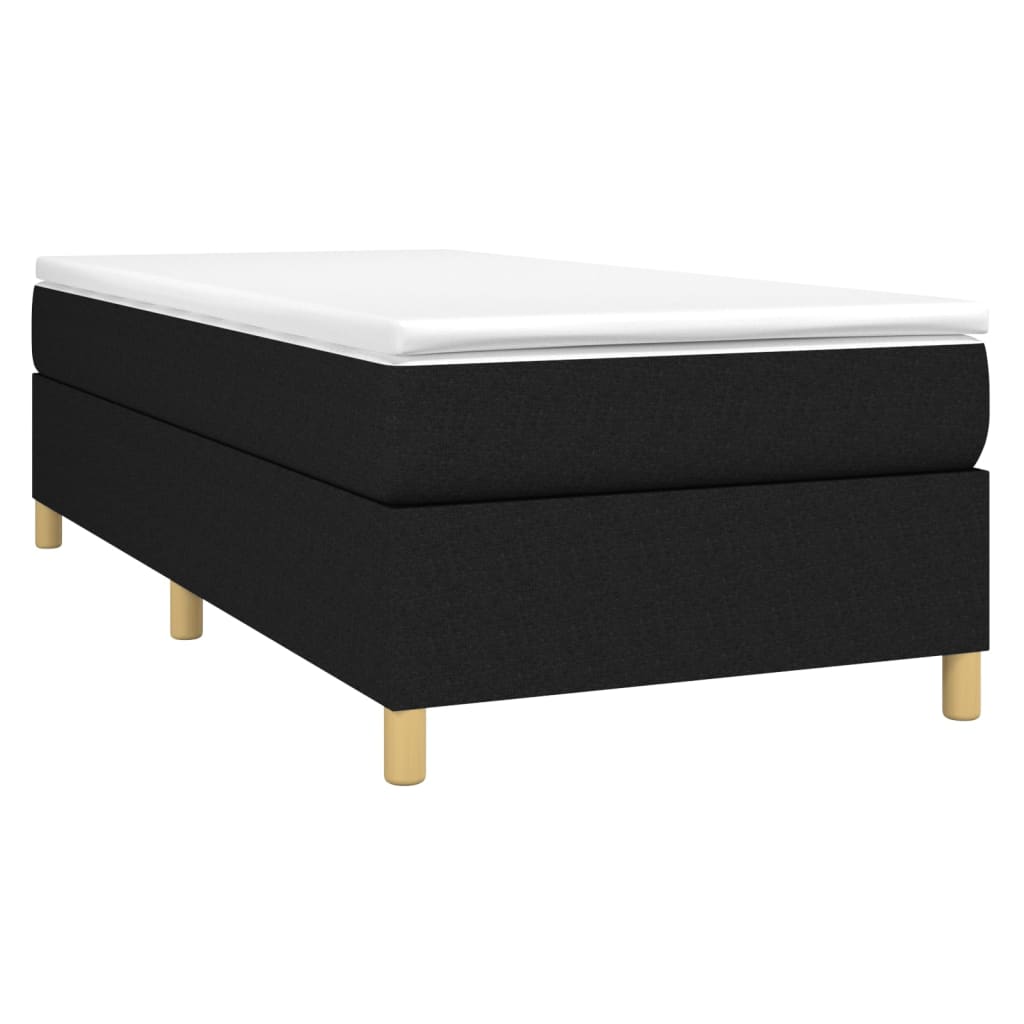 Okvir za krevet s oprugom crni 90x190cm od tkanine