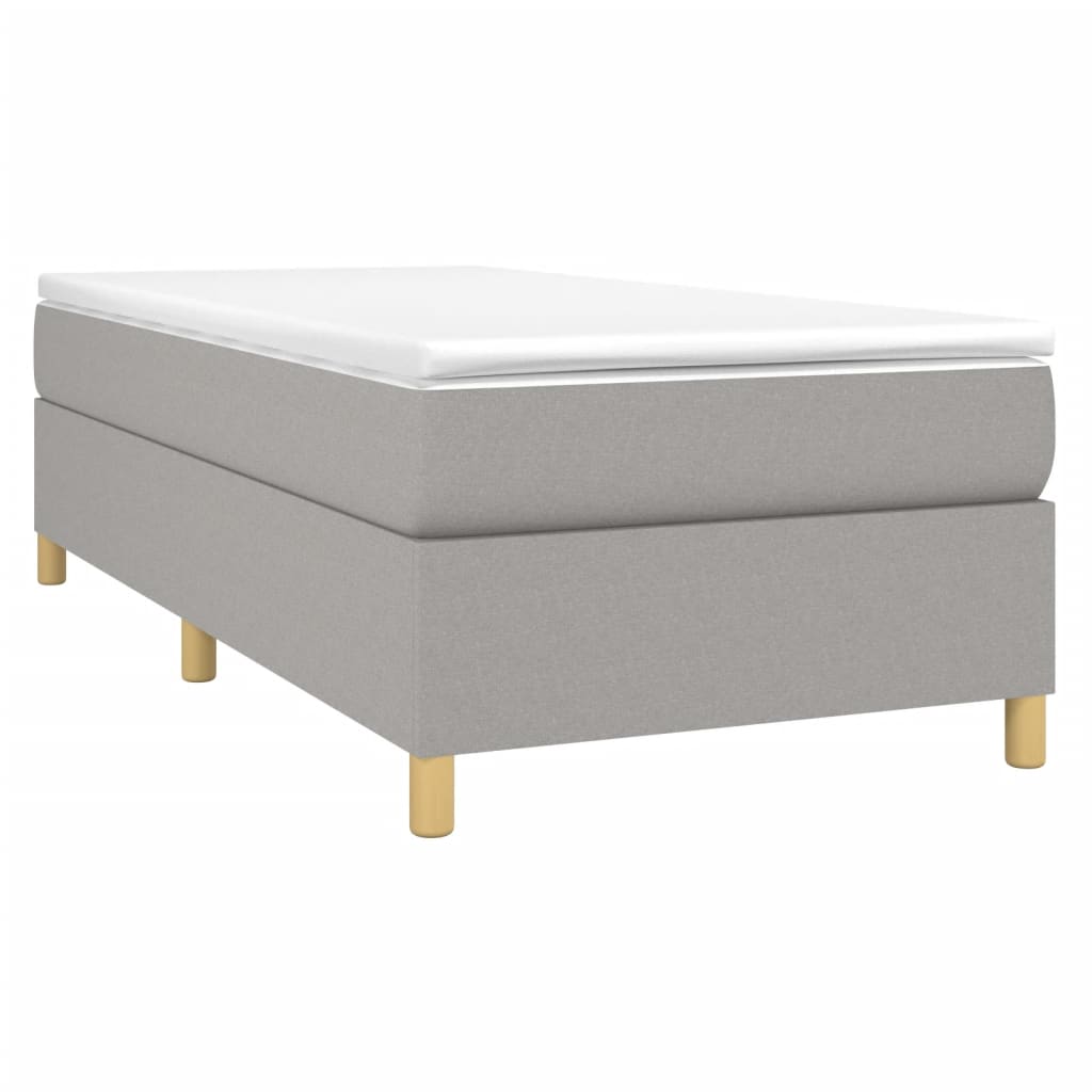 Okvir za krevet s oprugom svjetlosivi 100x200 cm od tkanine