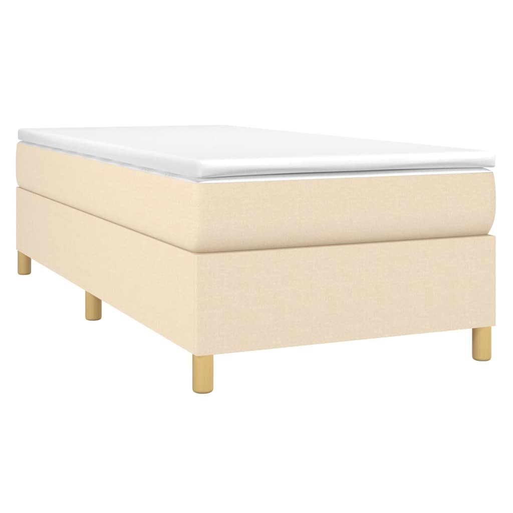 Okvir za krevet s oprugom krem 100 x 200 cm od tkanine