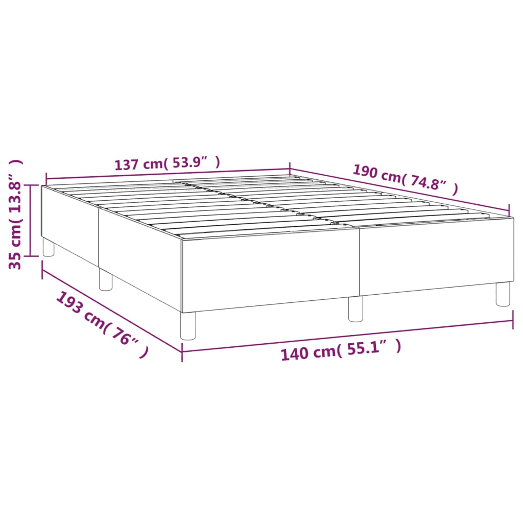 Okvir za krevet s oprugom crni 140 x 190 cm od tkanine