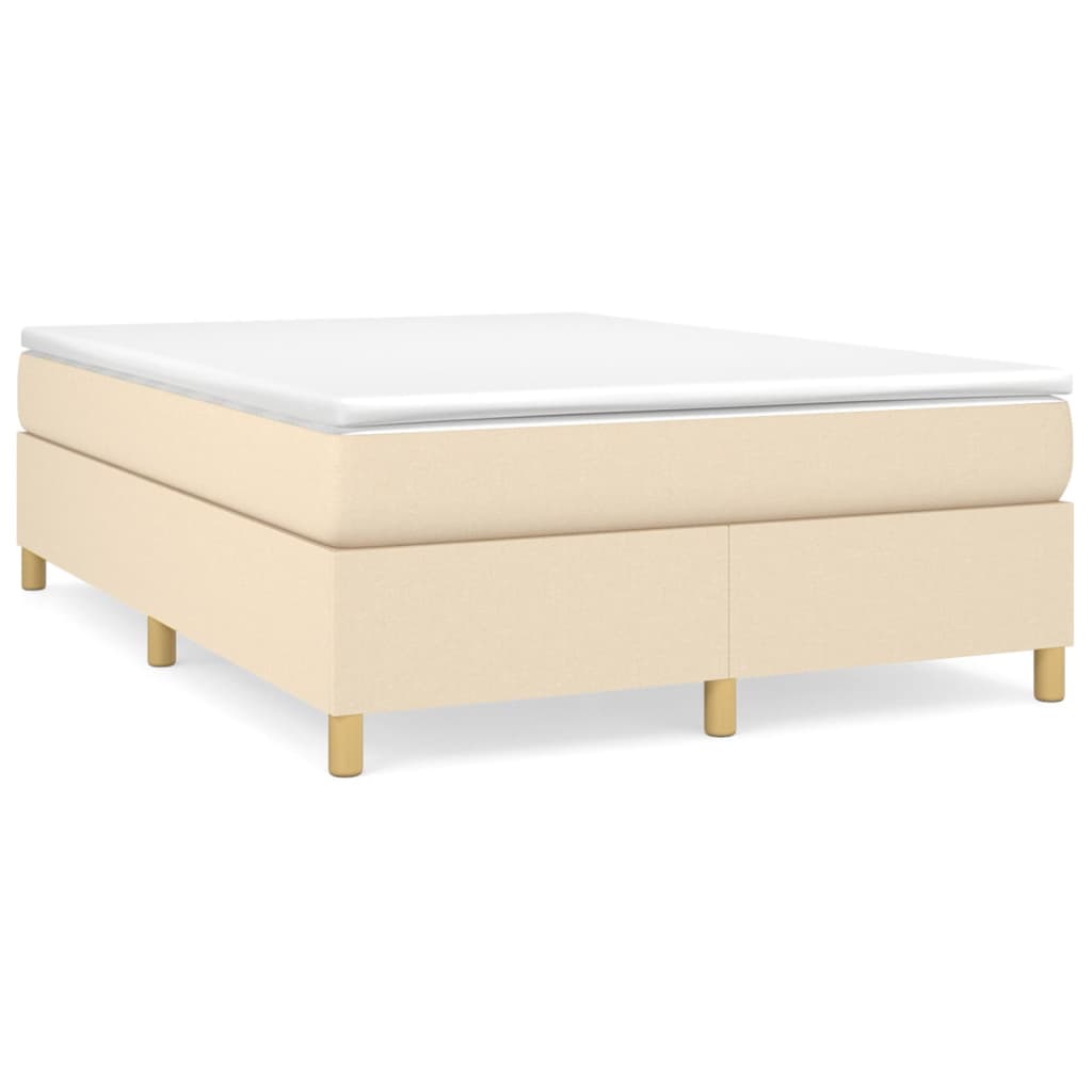 Okvir za krevet s oprugom krem 140 x 190 cm od tkanine