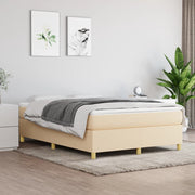 Okvir za krevet s oprugom krem 140 x 190 cm od tkanine