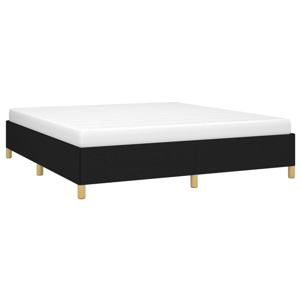 Okvir za krevet s oprugom crni 160x200 cm od tkanine