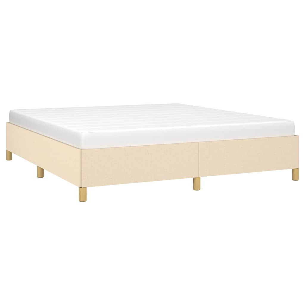 Okvir za krevet s oprugom krem 160x200 cm od tkanine