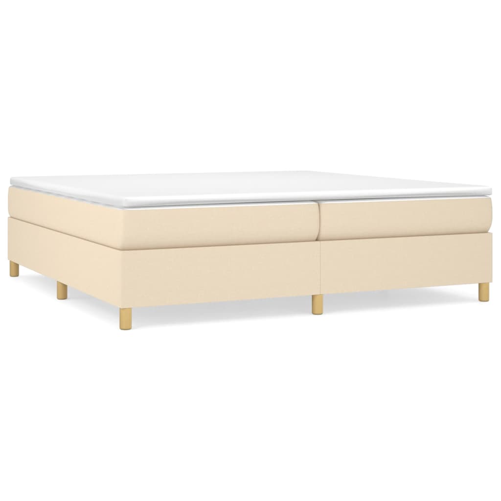 Okvir za krevet s oprugom krem 200x200 cm od tkanine