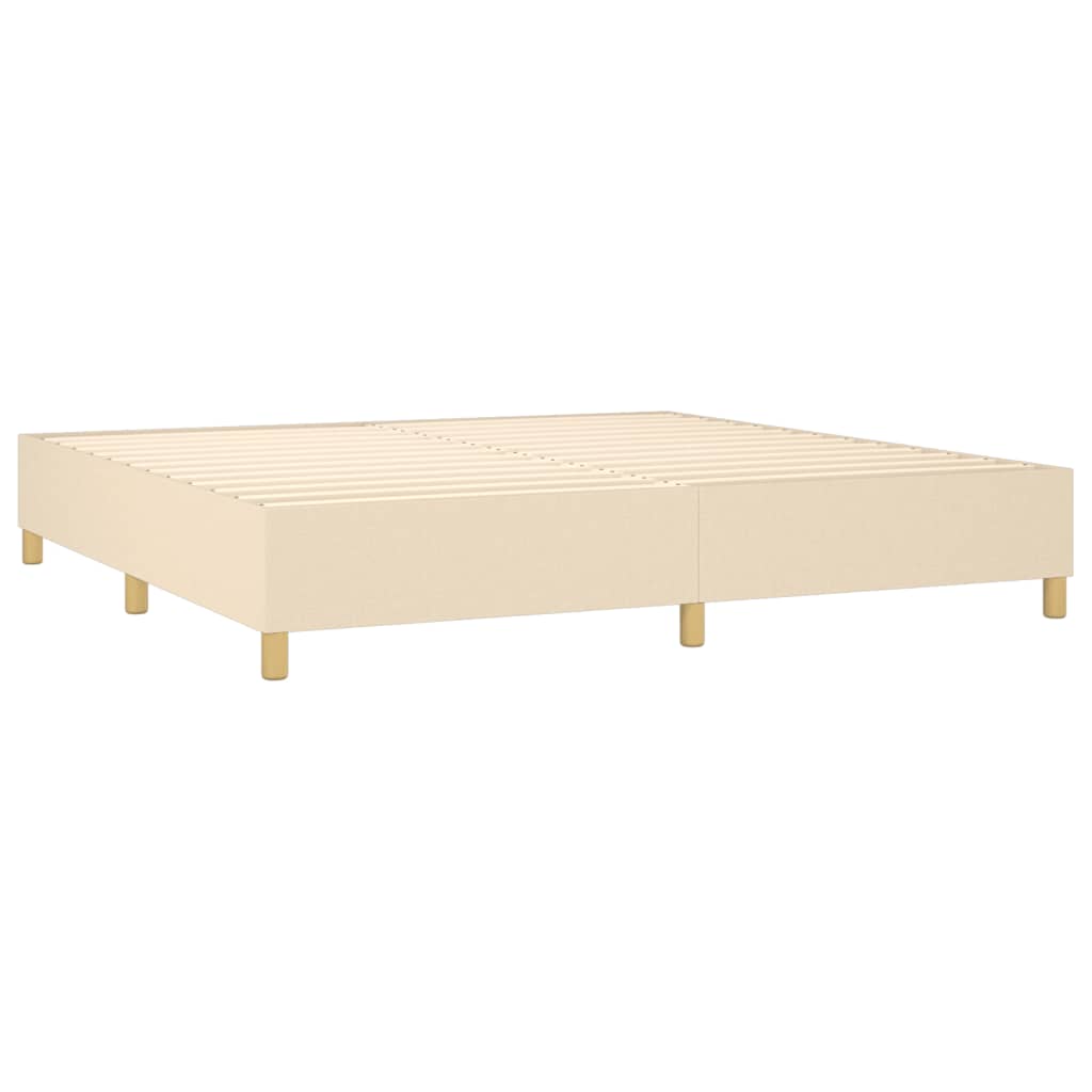 Okvir za krevet s oprugom krem 200x200 cm od tkanine