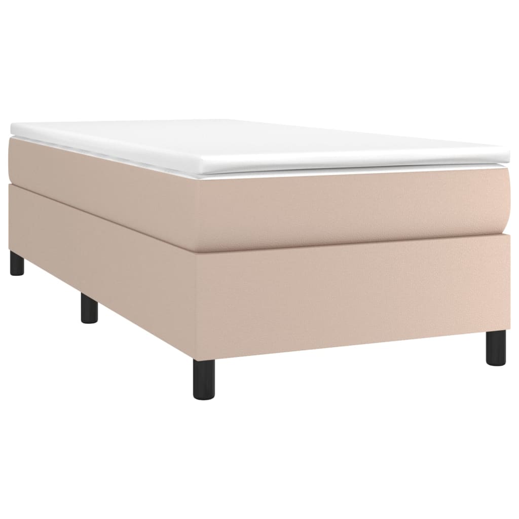 Okvir za krevet s oprugom boja cappuccina 80 x 200 cm od umjetne kože