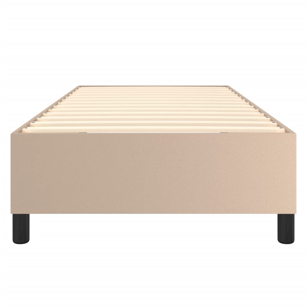 Okvir za krevet s oprugom boja cappuccina 80 x 200 cm od umjetne kože