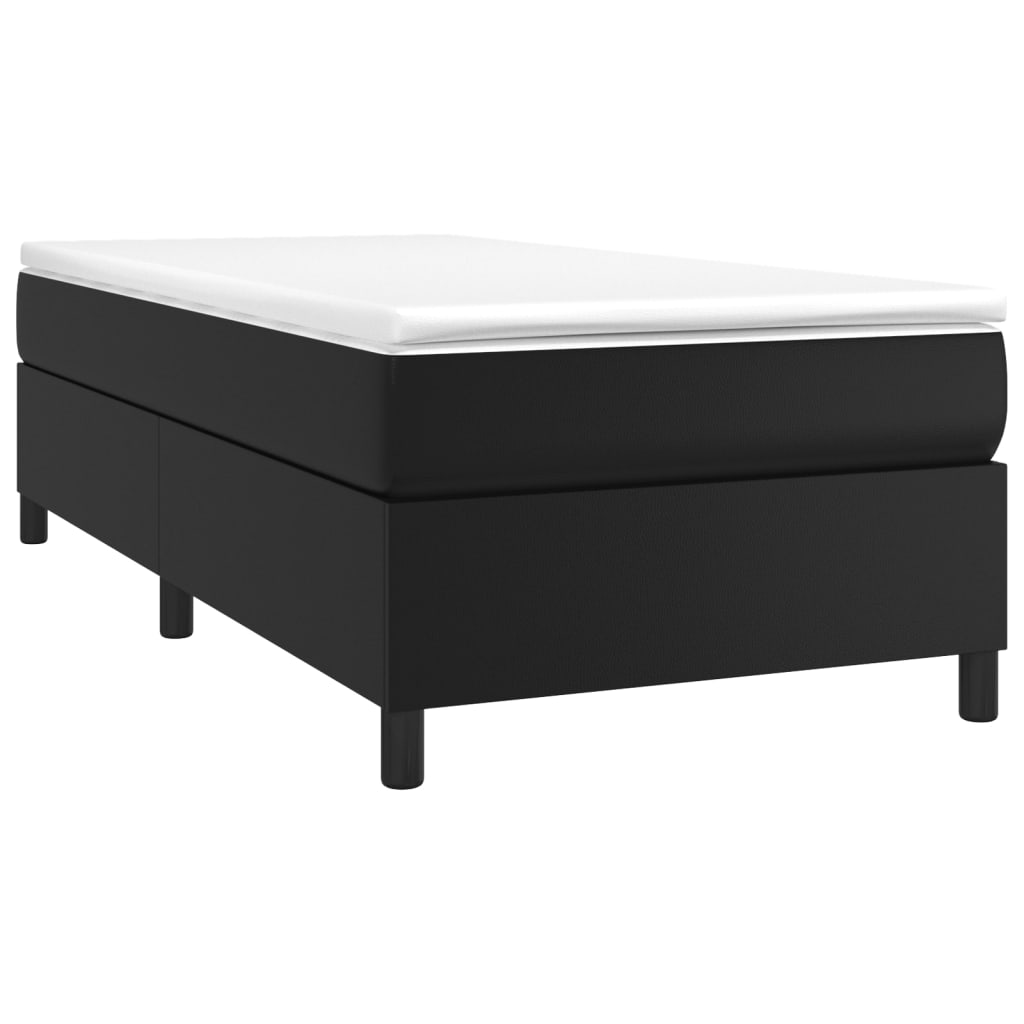 Okvir za krevet s oprugom crni 90x200 cm od umjetne kože