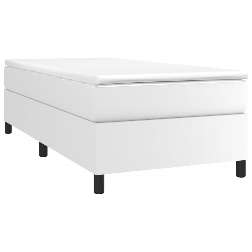 Okvir za krevet s oprugom bijela 90x200 cm od umjetne kože