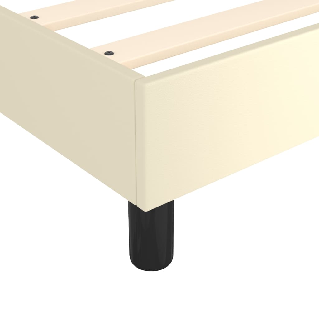 Okvir za krevet s oprugom krem 90x200 cm od umjetne kože