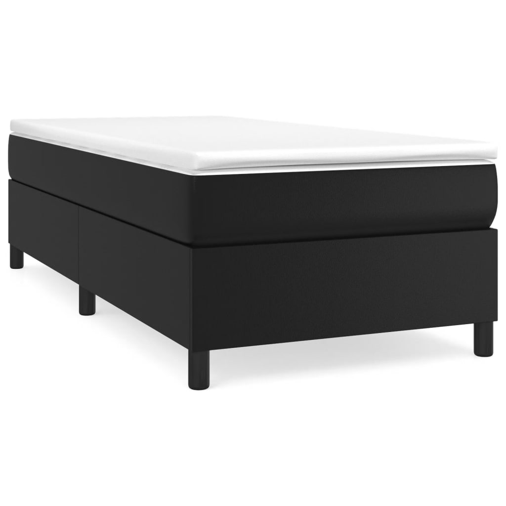 Okvir za krevet s oprugom crni 100x200 cm od umjetne kože