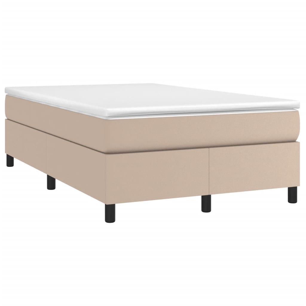 Okvir za krevet s oprugom boja cappuccina 120x200 cm umjetna koža