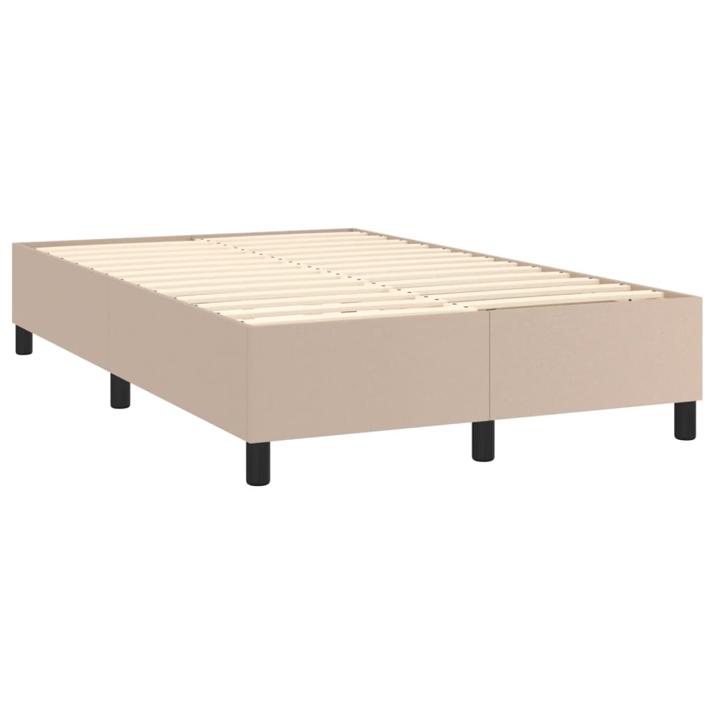 Okvir za krevet s oprugom boja cappuccina 120x200 cm umjetna koža