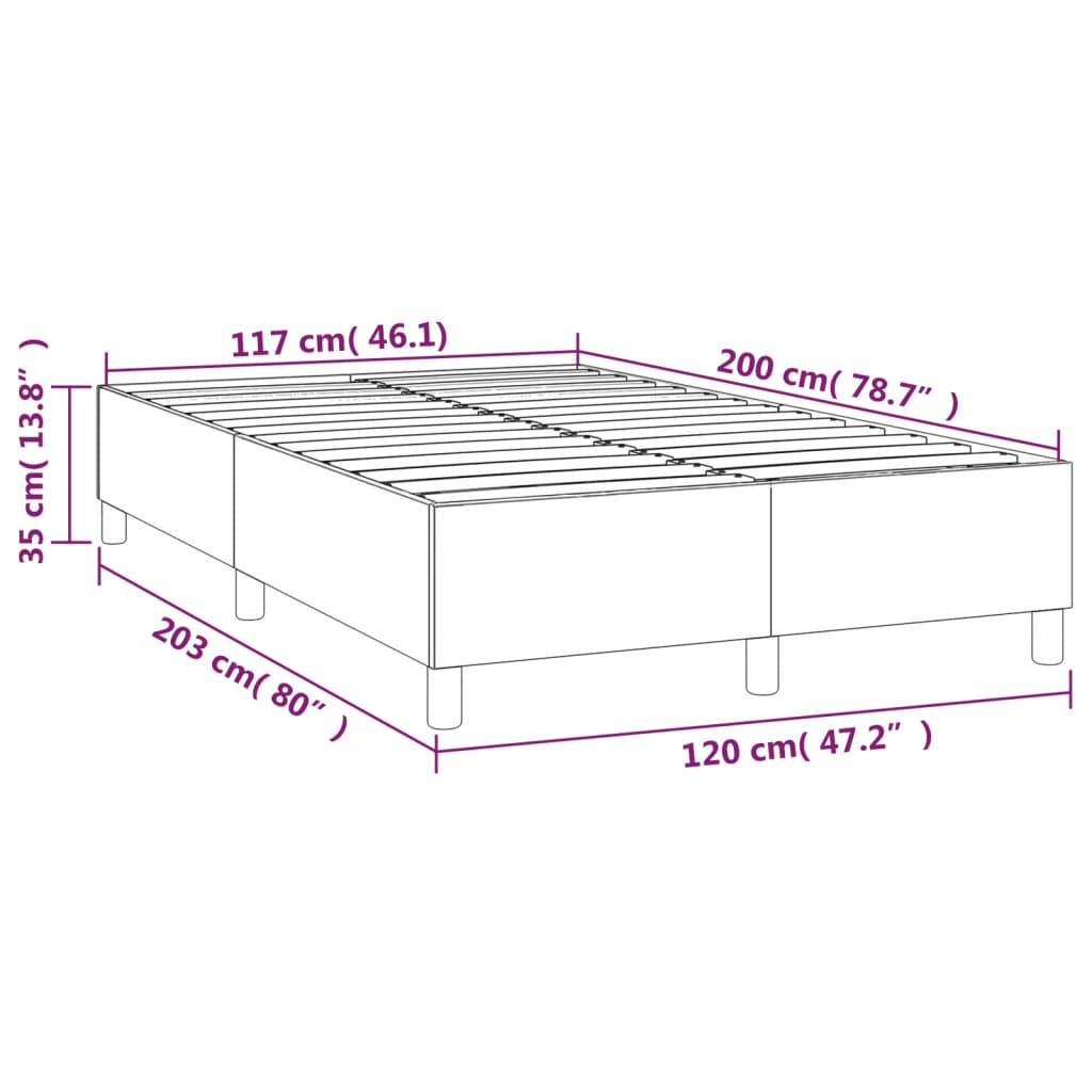 Okvir za krevet s oprugom boja cappuccina 120x200 cm umjetna koža