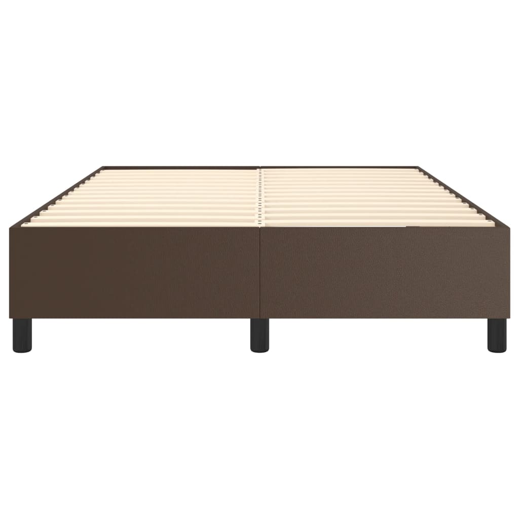 Okvir za krevet s oprugom smeđi 140x190 cm od umjetne kože