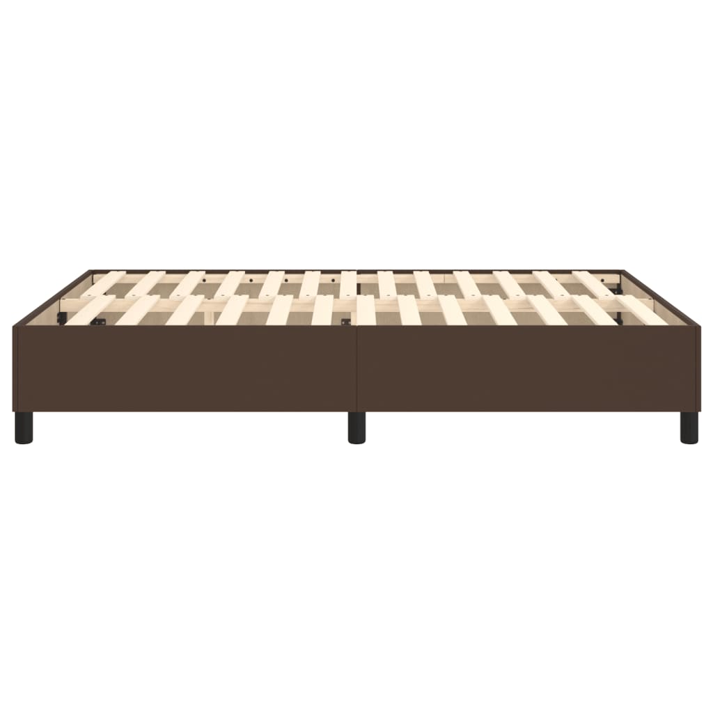 Okvir za krevet s oprugom smeđi 140x190 cm od umjetne kože