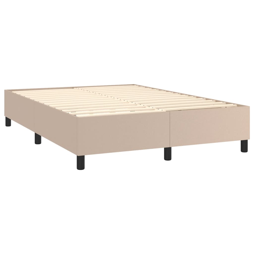 Okvir za krevet s oprugom boja cappuccina 140x200 cm od umjetne kože