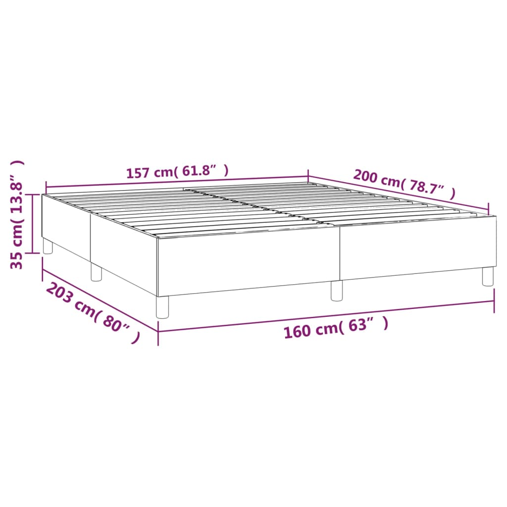 Okvir za krevet s oprugom crni 160x200 cm od umjetne kože