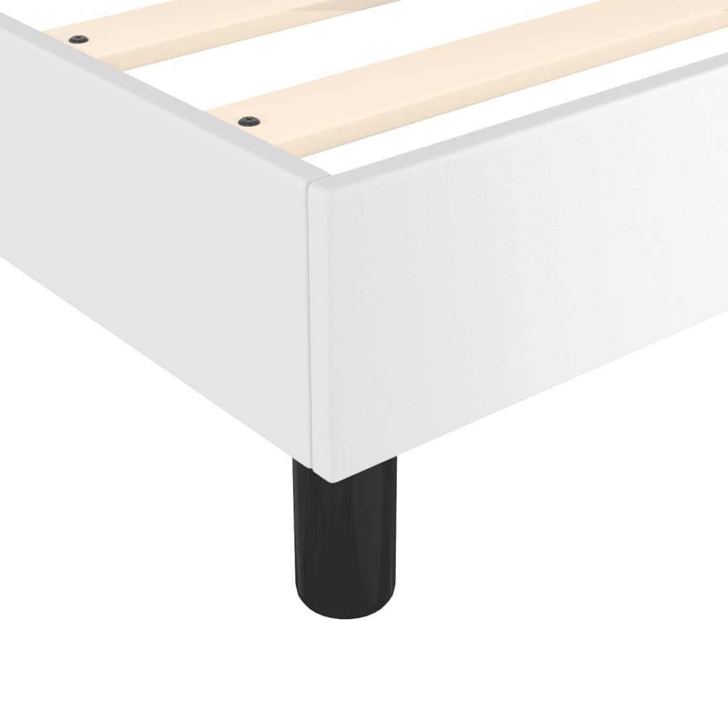 Okvir za krevet s oprugom bijela 160x200 cm od umjetne kože