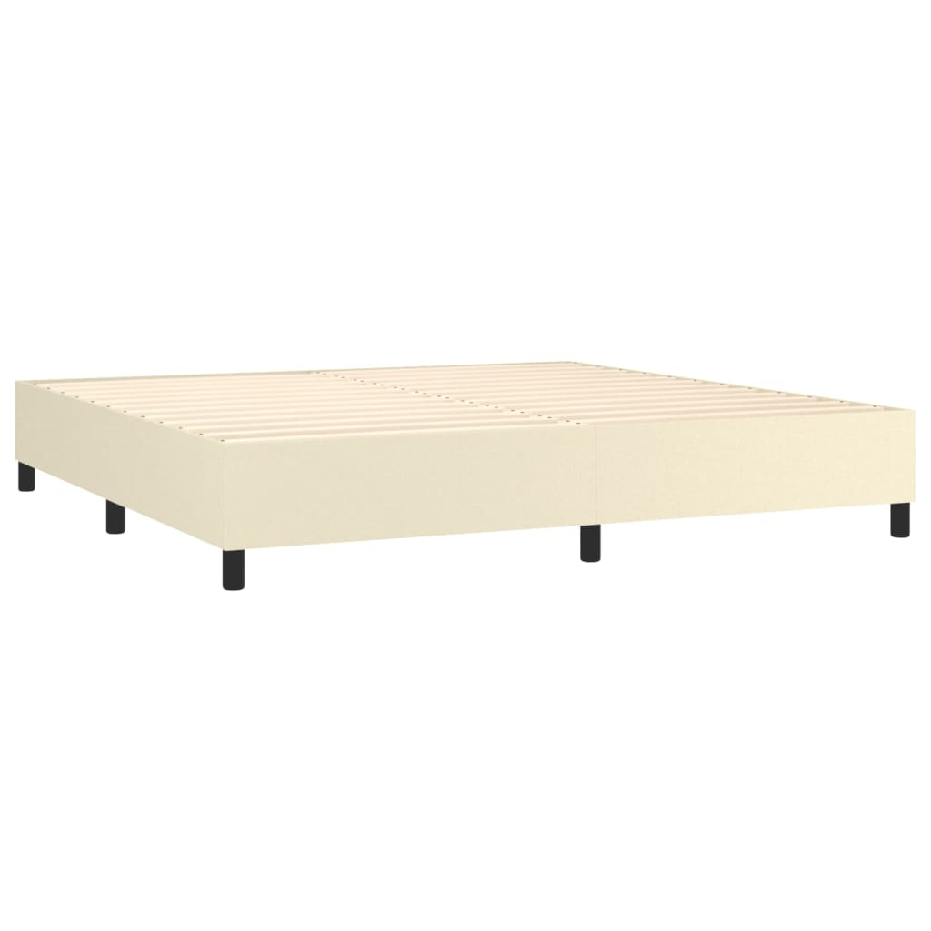 Okvir za krevet s oprugom krem 200x200 cm od umjetne kože