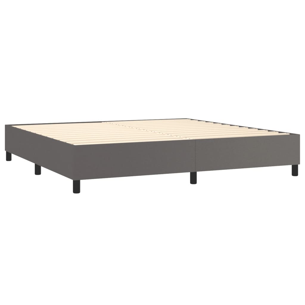 Okvir za krevet s oprugom sivi 200x200 cm od umjetne kože