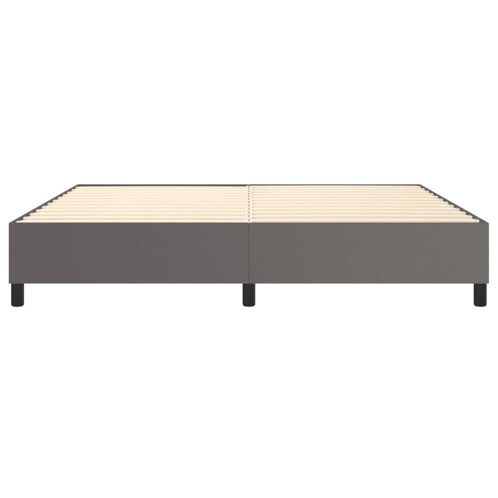 Okvir za krevet s oprugom sivi 200x200 cm od umjetne kože