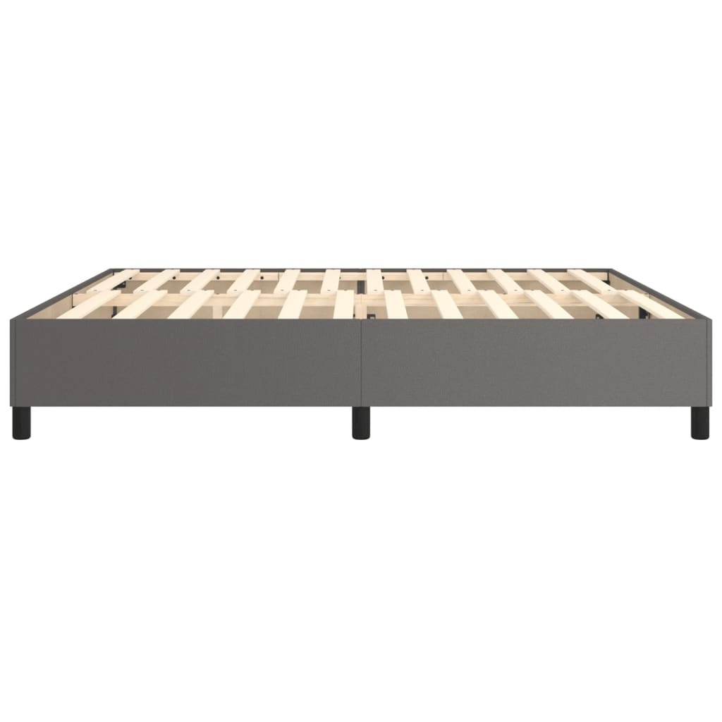 Okvir za krevet s oprugom sivi 200x200 cm od umjetne kože