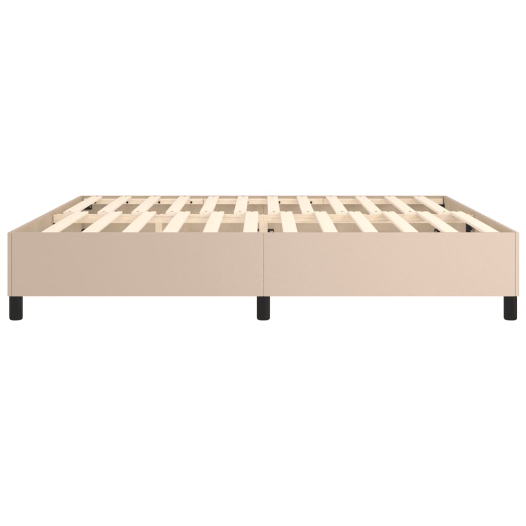 Okvir za krevet s oprugom boja cappuccina 200x200 cm od umjetne kože
