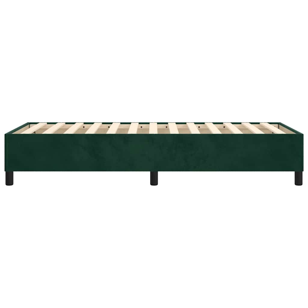 Okvir za krevet s oprugom tamnozeleni 80 x 200 cm baršunasti